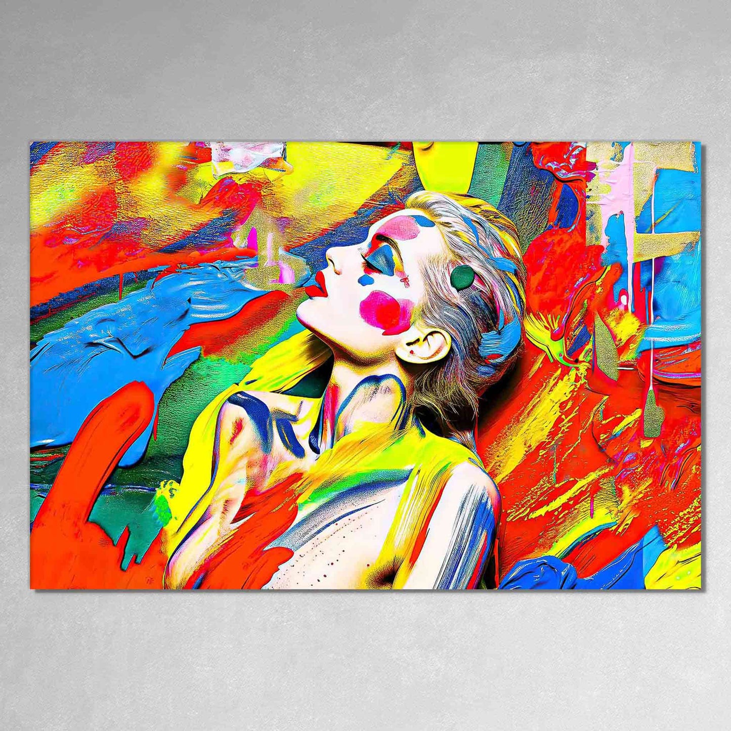 Abstract Woman in Vivid Colors - Chromatic Liquid Elegance Print-Chromatic Liquid Elegance Print-Graphique Addictions