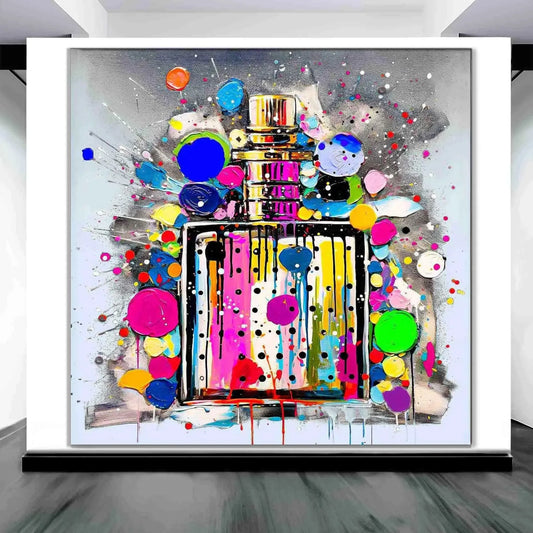 Perfume Bottle Paint Splash Pop Art - Polka Pop Aroma Print-Polka Pop Aroma-Graphique Addictions