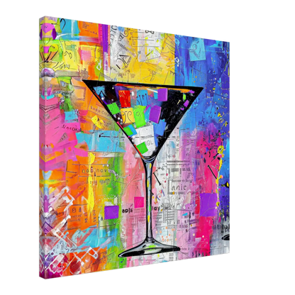 Slim canvas print of a colorful Abstract martini glass. Mixed Media Martini-Graphique Addictions.