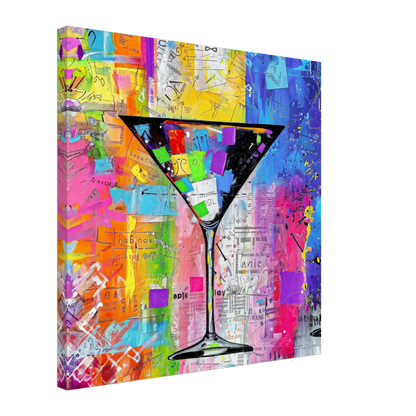 Thick canvas print of a colorful Abstract martini glass. Mixed Media Martini-Graphique Addictions.